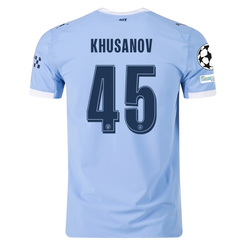 Manchester City Blue/White) 2025-2026 UCL Home Jersey – Authentic Shirt