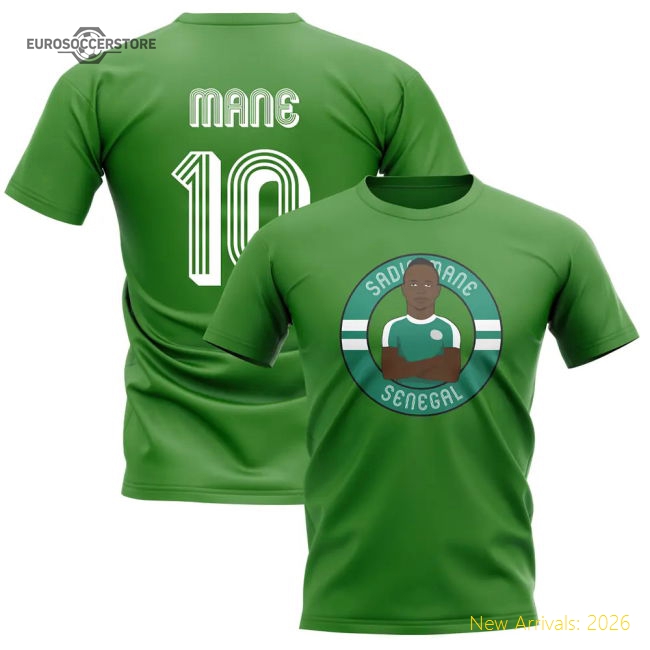 Exceptional Sadio Mane Teranga Lions Illustration T-shirt (green)