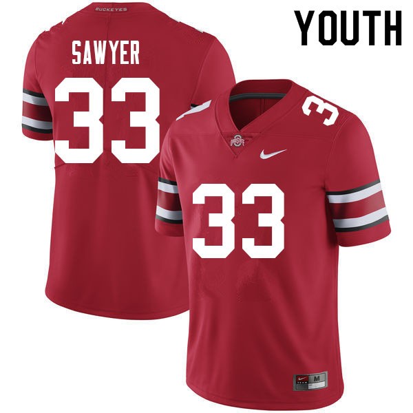 Youth(kids) Ohio State Buckeyes #33 Jack Sawyer Authentic Football