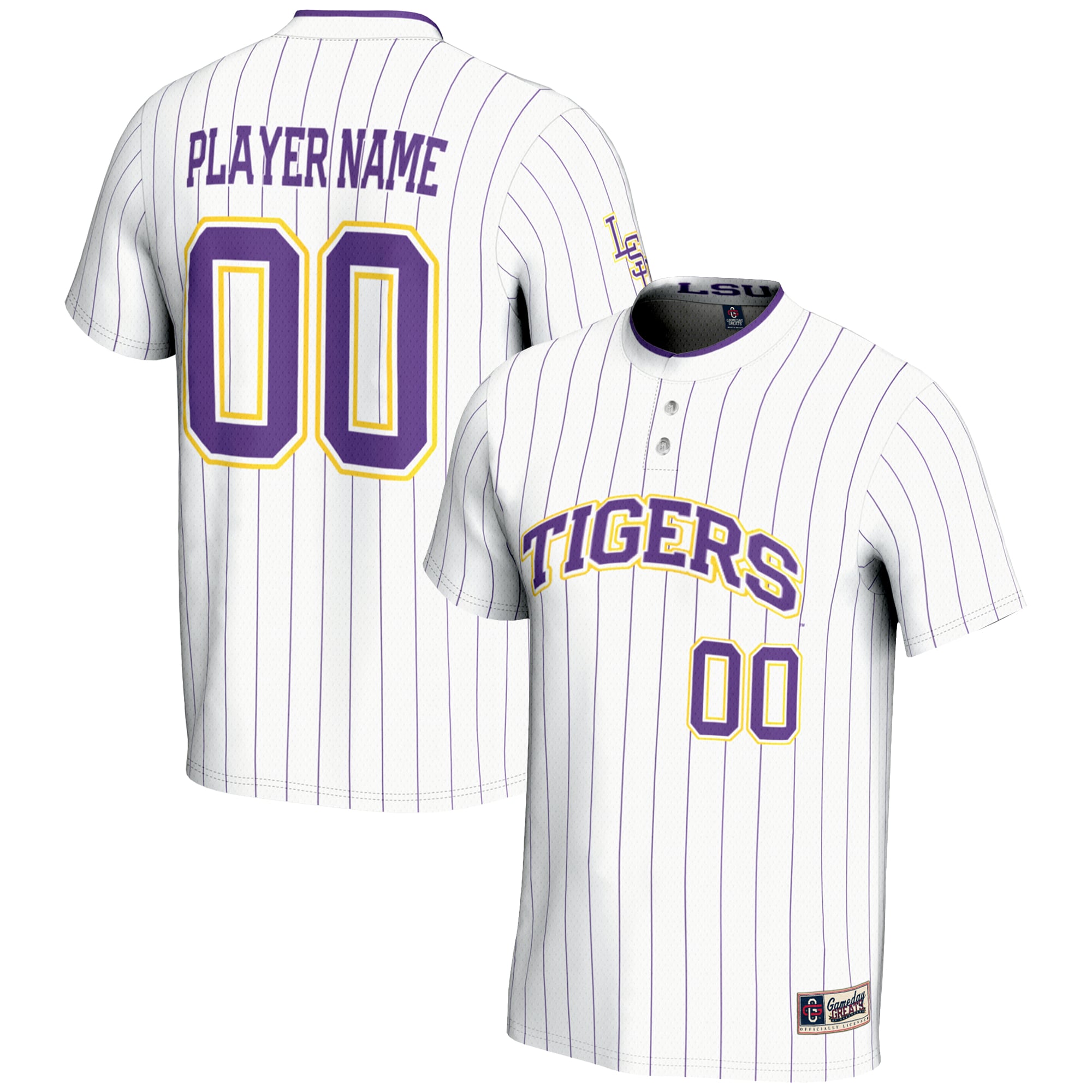 LSU Tigers GameDay Greats NIL Pick-A-Player Lightweight Softball Jersey - White