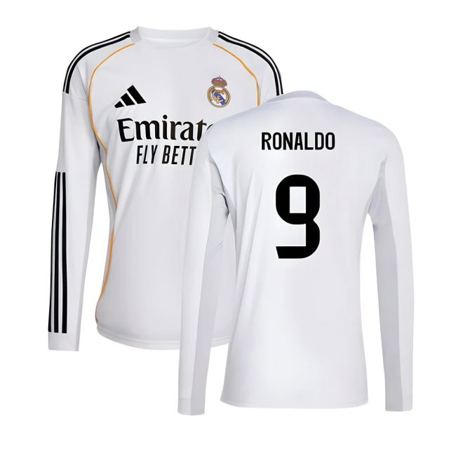 Camiseta Real Madrid 2025-2026 Local Hombres - Oficial Con Ronaldo 9