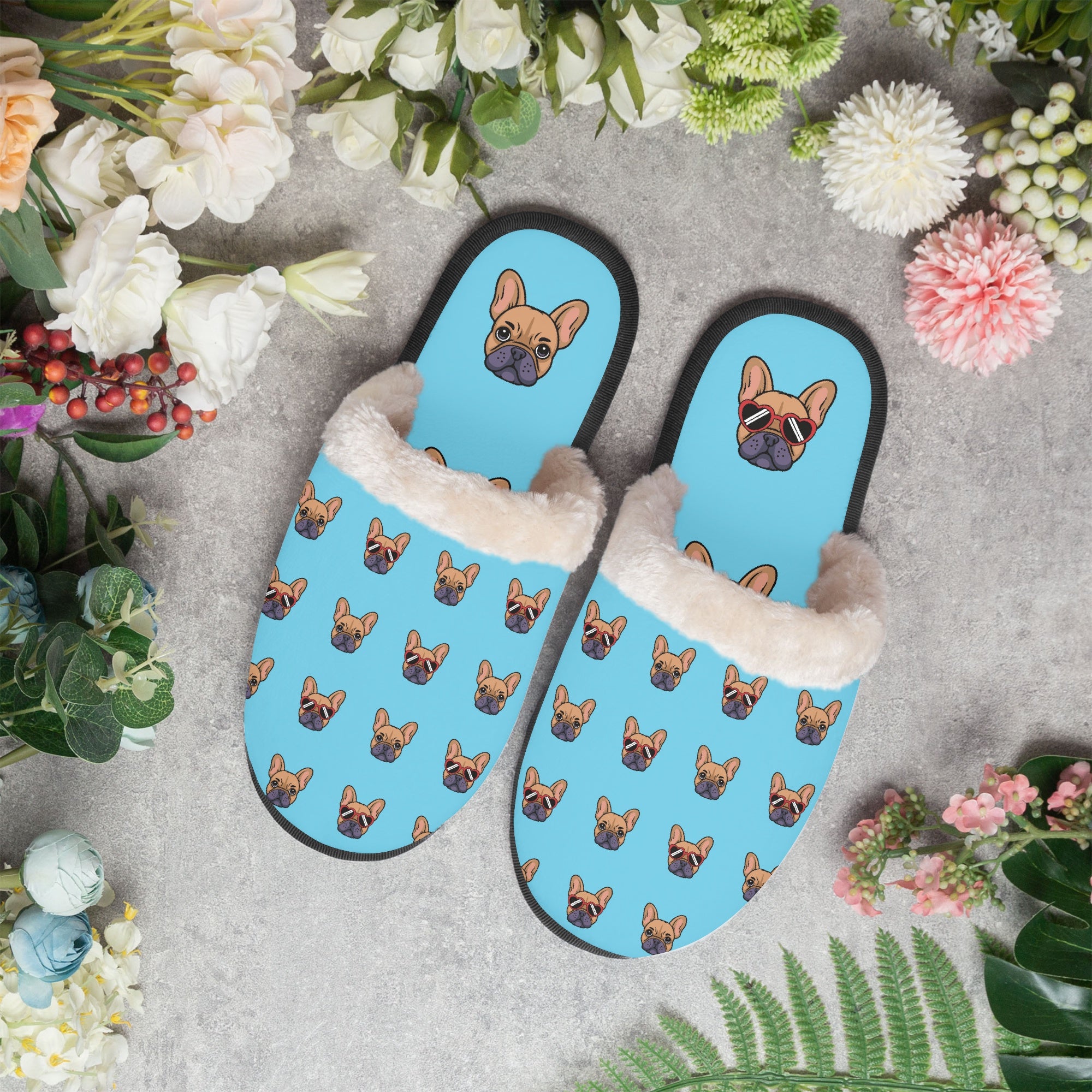 Everyday Frenchie-Fan Dixie - Cozy Winter Slippers for Pet Enthusiasts