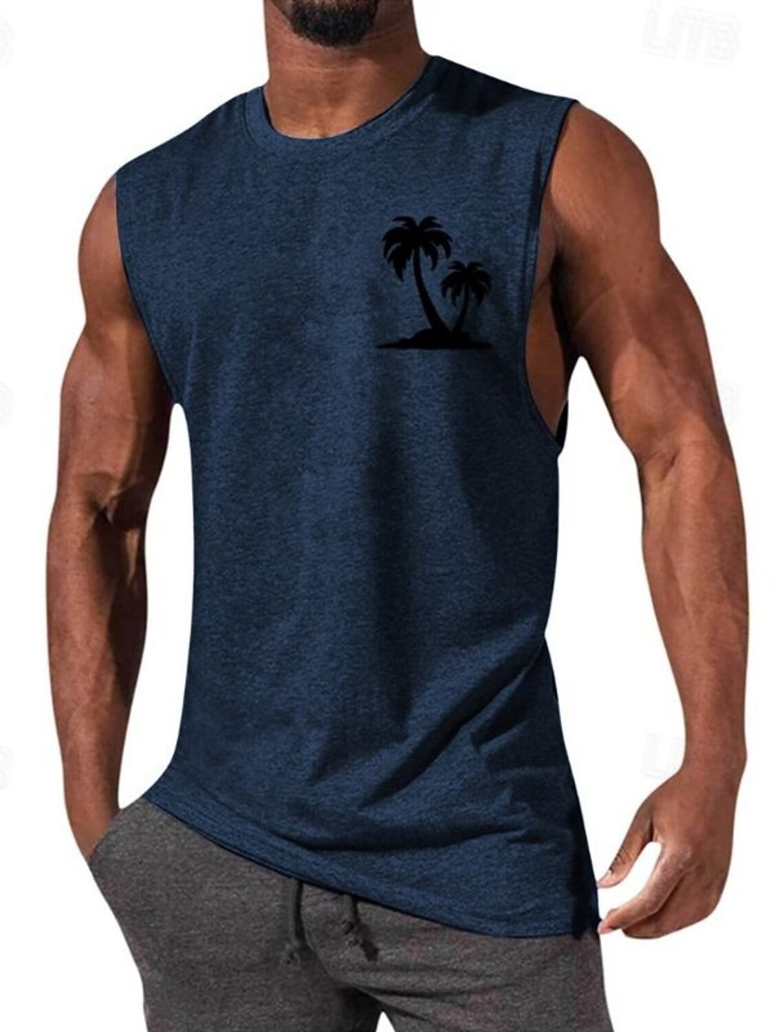 Men's Tank Top Vest Undershirt Sleeveless Shirt Crewneck Spring &