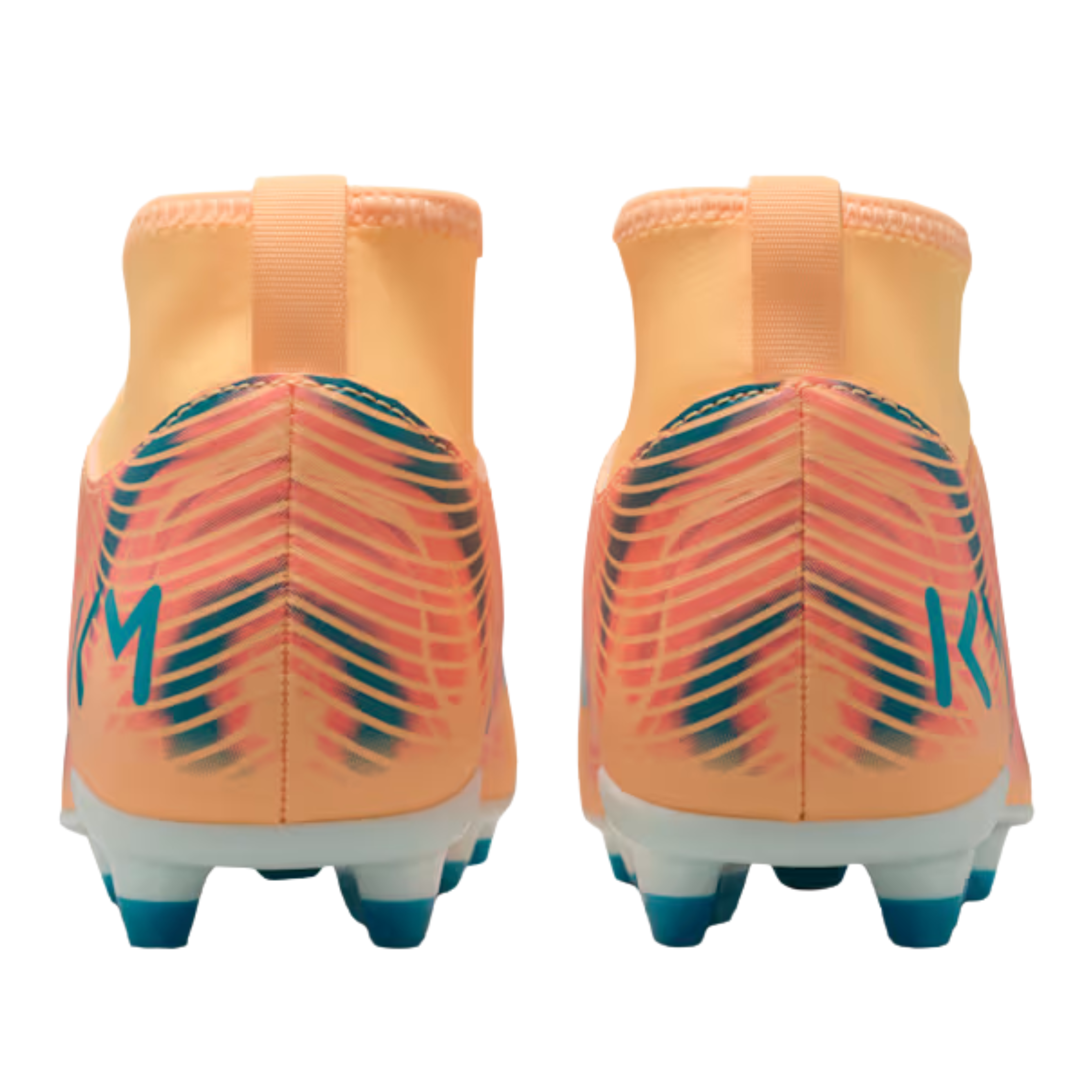 Nike Youth Junior Superfly 10 Club Kylian Mbappé Firm/Multi Ground Soccer Cleats (Melon Tint/Neo Turq/Igloo)