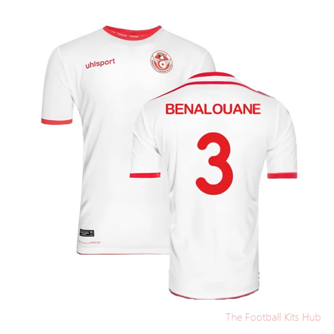 Tunisia 2018 Home Shirt ((Excellent) M) (Benalouane 3)