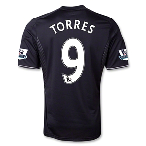 13-14 Chelsea 9 TORRES Black Away Soccer Jersey Shirt - Official