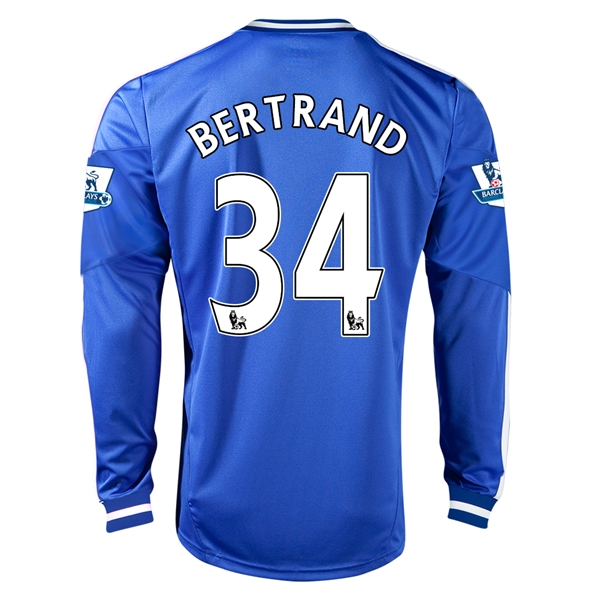 13-14 Chelsea 34 BERTRAND Home Long Sleeve Jersey Shirt - Official