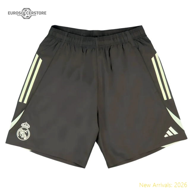 High-Quality 2025-2026 Real Madrid Downtime Shorts (Utility Grey)