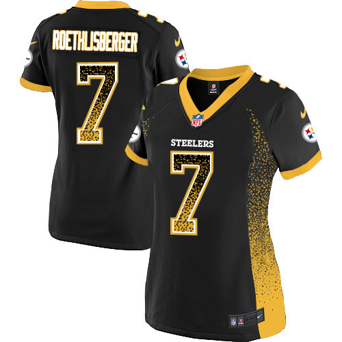 Authentic NFL P S Steelers #7 Ben Roethlisberger Black Elite Jersey