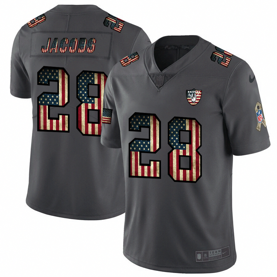 Official NFL Oakland Raiders #28 Josh Jacobs Team Color Limited Jersey