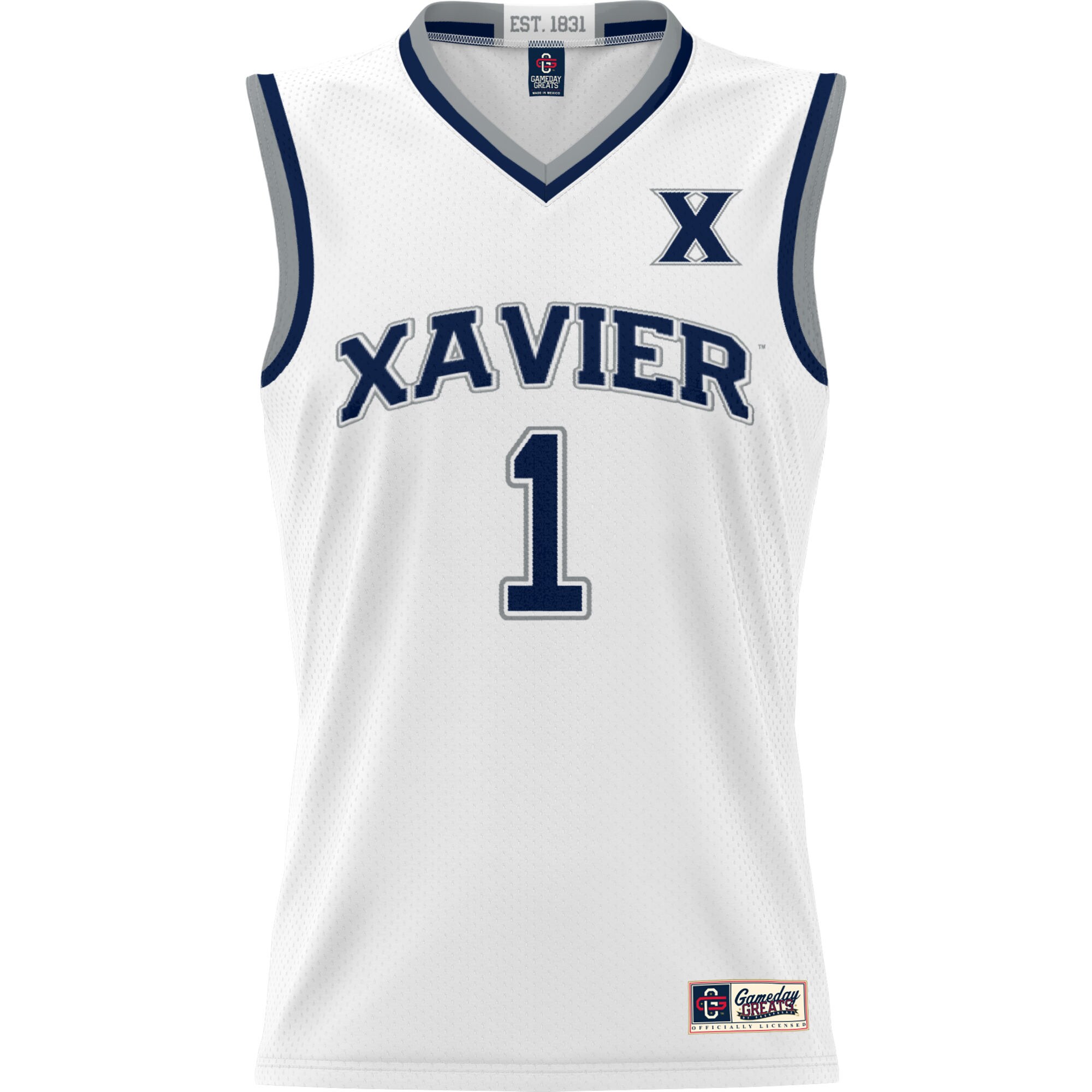 [DDG] Xavier Musketeers GameDay Greats Youth Lightweight Basketball Jersey - White