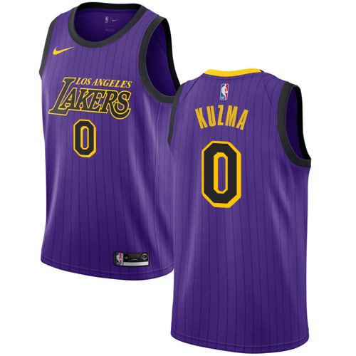 Purple LAL Angeles Lakers #0 Nike Retro Jersey Game Day Wear