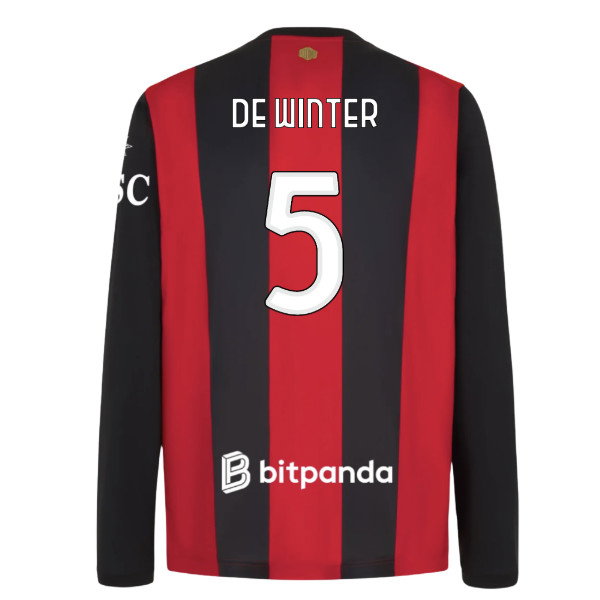 [DDJ] 2026-2027 AC Milan Long Sleeve Home Shirt (De Winter 5)