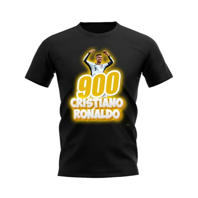Cristiano Ronaldo 900 Career Goals T-Shirt (Black) Official