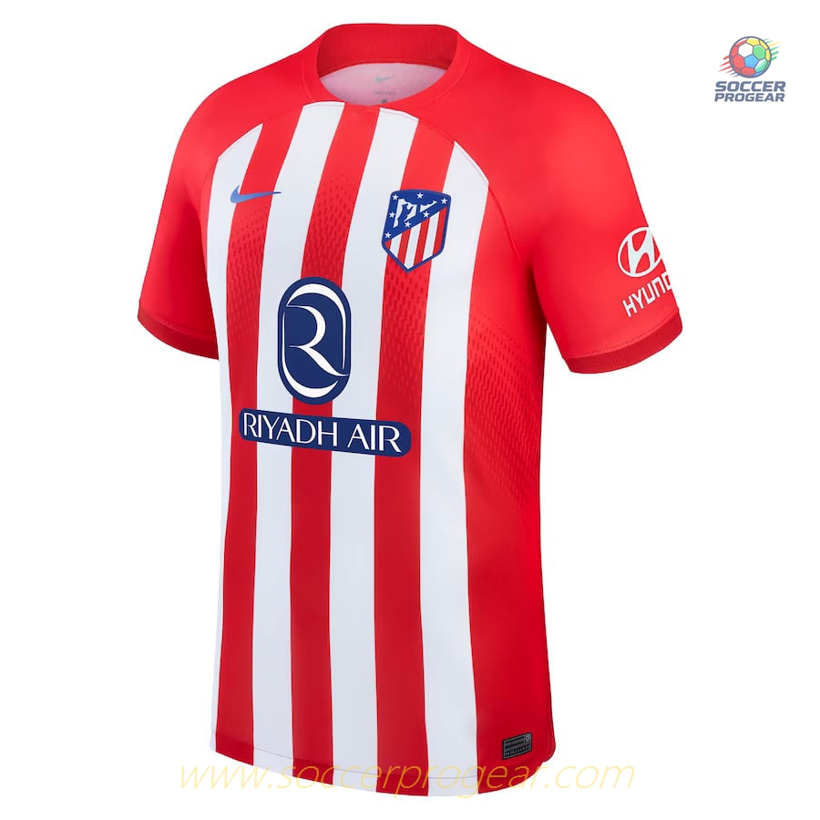 Atletico Madrid Home Children's Edition Soccer Uniform Team Shirt 2023 2024 Griezmann