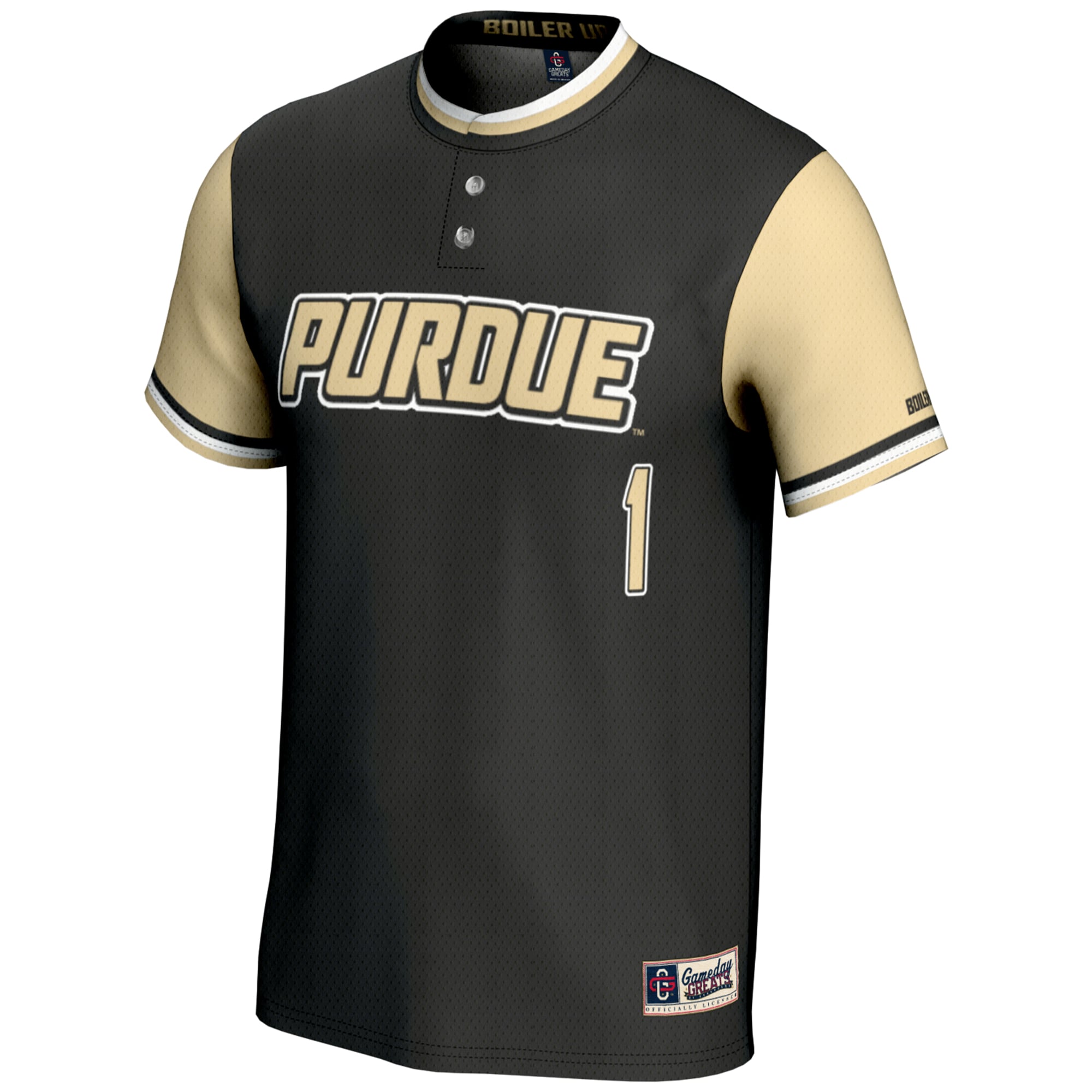 #1 Purdue Boilermakers GameDay Greats Youth Lightweight Softball Jersey - Gold