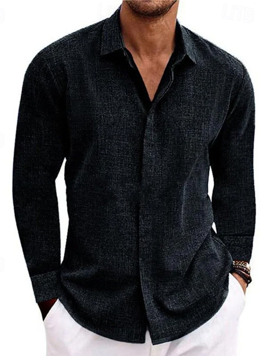 Men's Shirt Linen Summer Button Down Casual Beach Solid Color Vacation