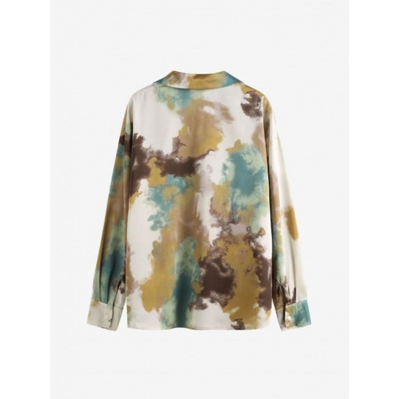 Loose Tie Dye Button Down Shirt GT9042
