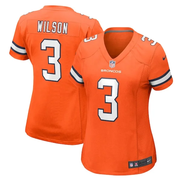 None Russell Wilson Game Jersey - Orange | NFL Player Jersey