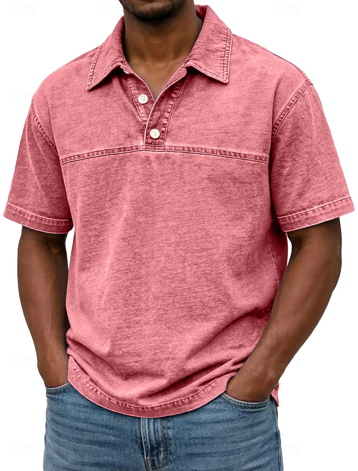 Men's Cotton Polo Shirt Casual Vacation Classic Long Sleeve Fashion