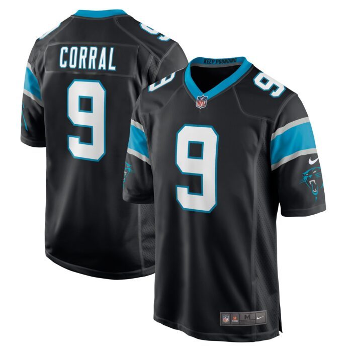Men's Carolina Panthers Matt Corral Nike Black Player Game...