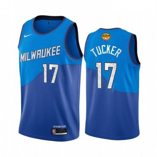 Blue Nike Milwaukee Bucks #17 Bucks Jersey - Breathable Material