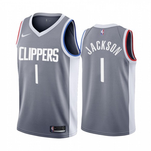 Gray LAC Angeles Clippers #1 Authentic Jersey Game Day Wear Quality