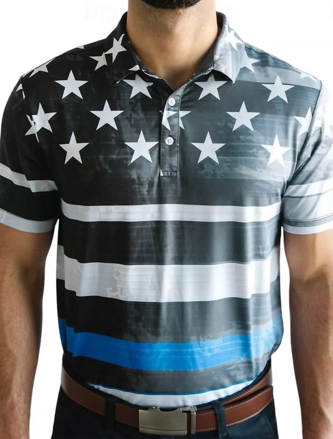 Men's 4th of July U.S. 250th Anniversary Eagle US Flag Shirt Waffle Shirt Casual Shirt Long Sleeve Vintage Retro Dailywear Holiday Summer Spring Turndown 3D Print Textured Button Up Shirts Black Red