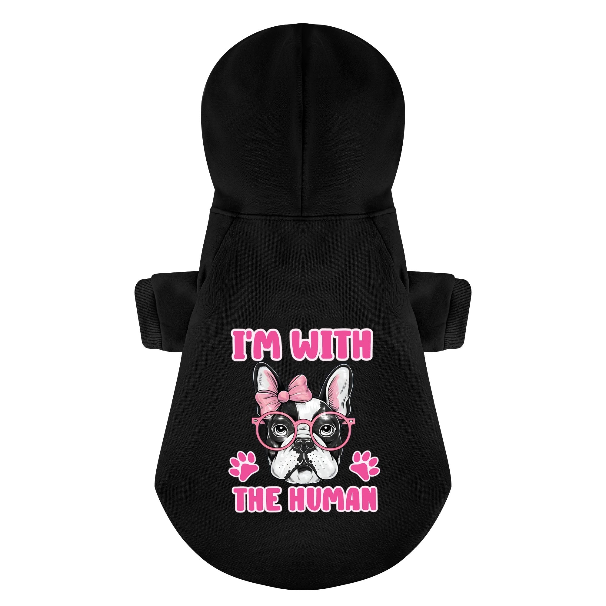 Comfortable Im With Humman - Personalized French Bulldog Hoodies With...