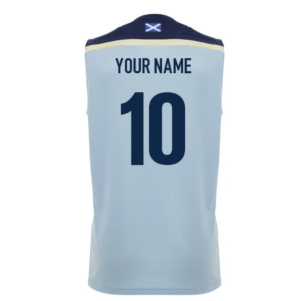[SPK] 2026 2027 Scotland Rugby Sleeveless Poly Shirt Name) Apparel (Blue) (Your
