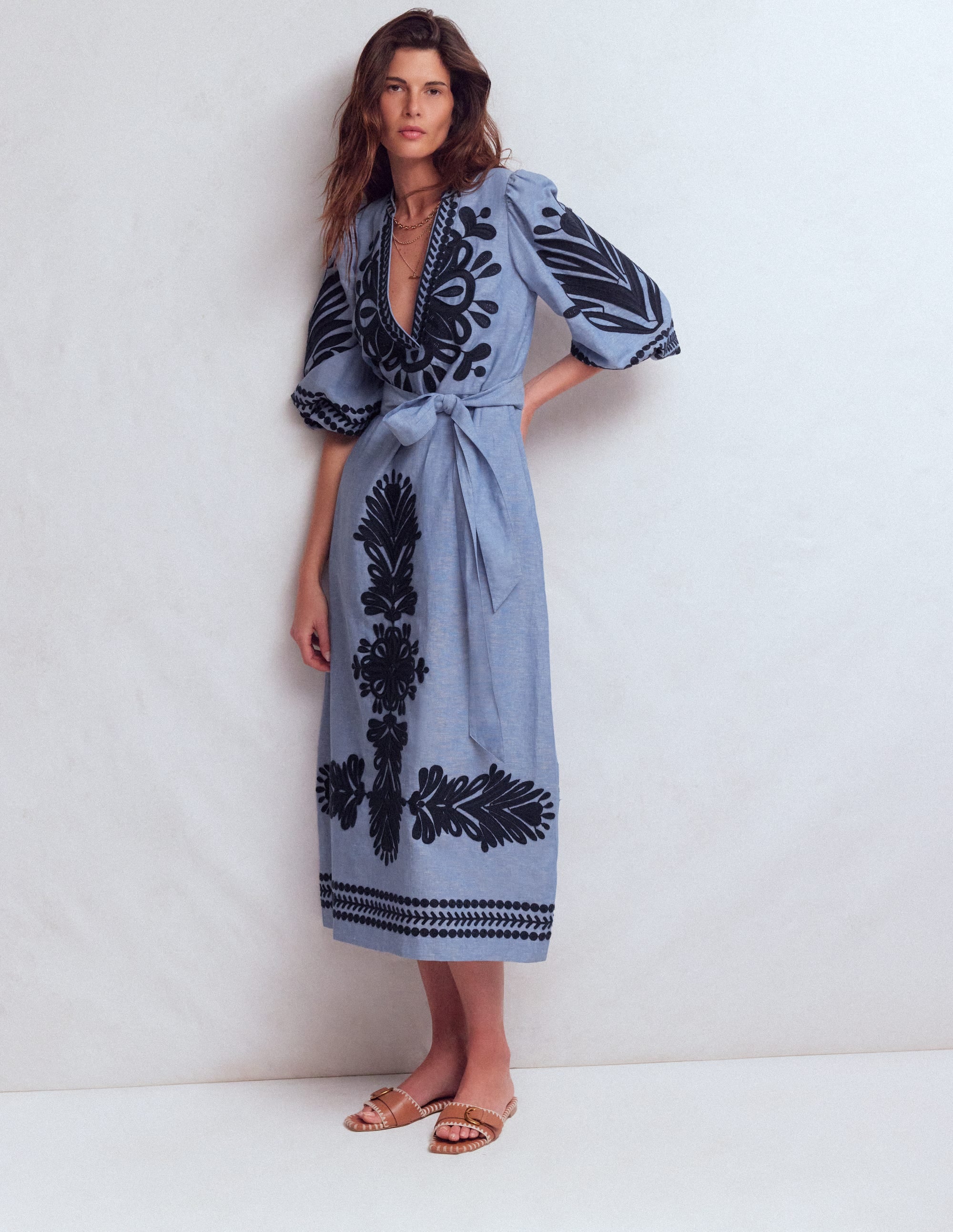 Octavia Linen Blend Dress