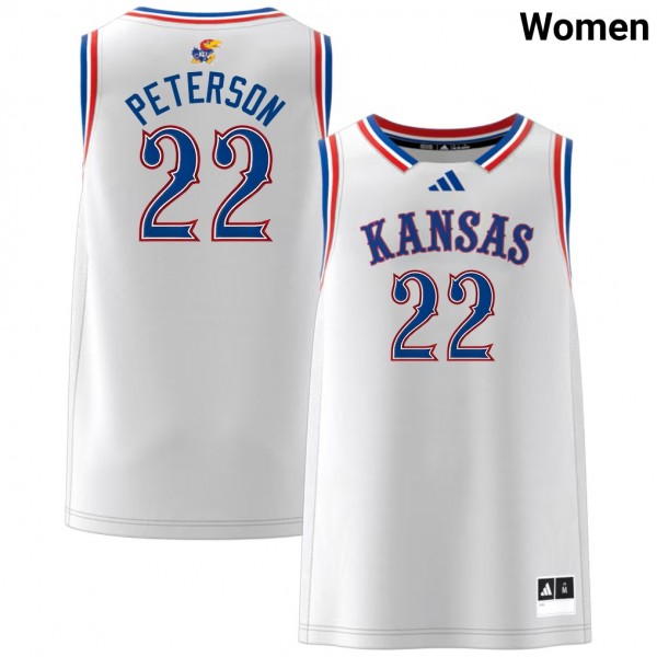 Women Kansas Jayhawks #22 Darryn Peterson White Stitch Jersey