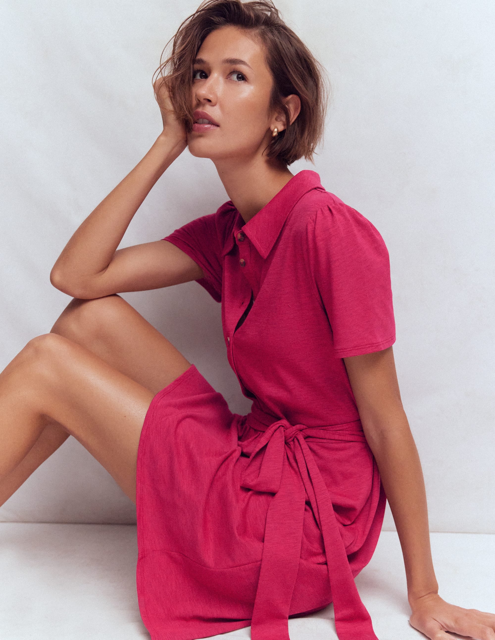 Patti Short Jersey Shirt Dress