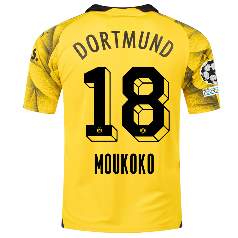 Borussia Dortmund Moukoko 2023-2024 UCL Third Jersey – Authentic Shirt