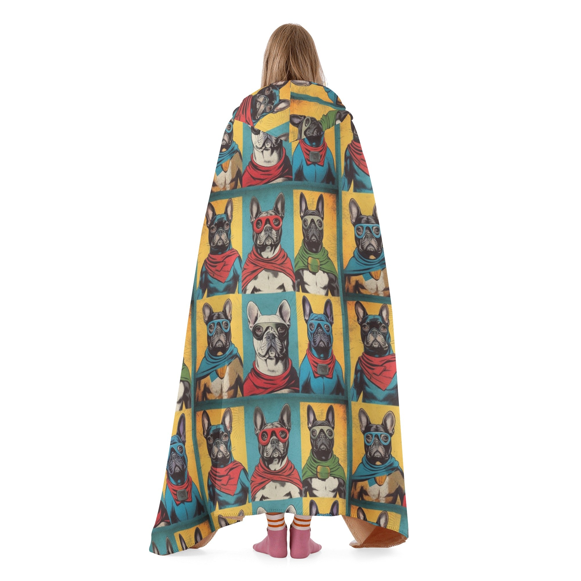 French Bulldog The Mask Hooded Blanket Comfy Pet Product