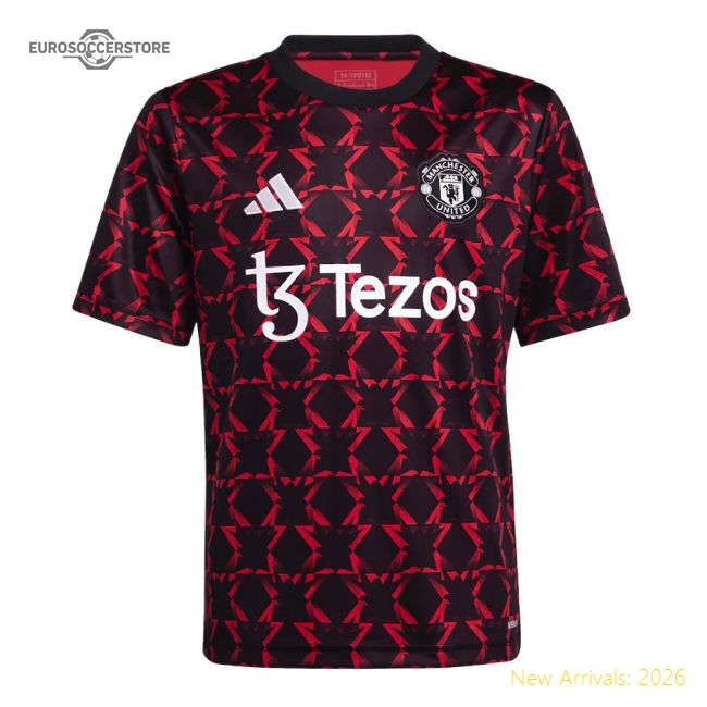 2024-2025 Man Utd Pre-Match Shirt (Black) - Kids