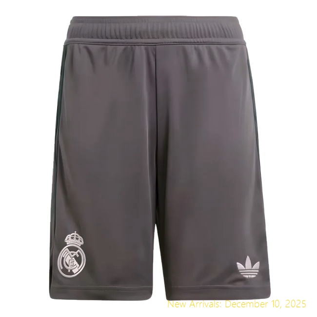 2024-2025 Real Madrid Third Shorts - Premium Uniform - Charcoal Color...
