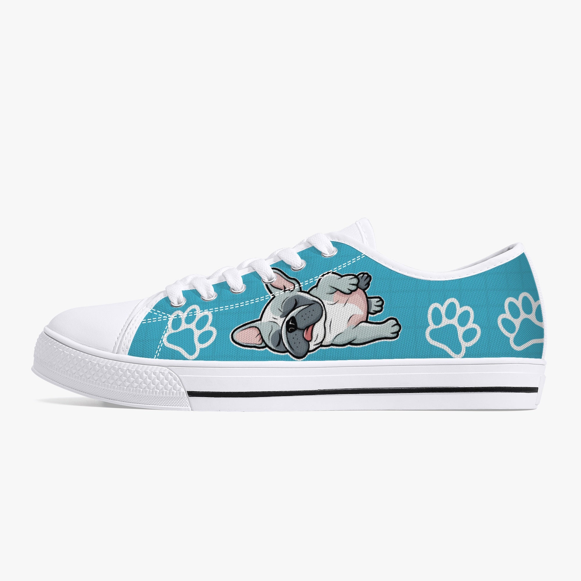 Freddie - Frenchie Lover Classic Low-top Canvas Shoes Outdoor Style