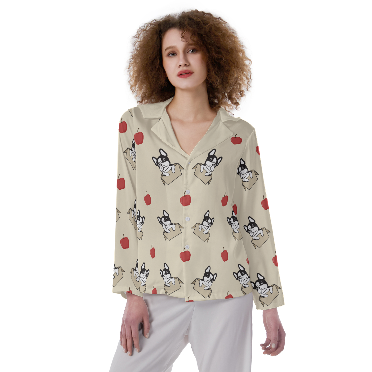 Street-Ready Coco - Women's Lapel Pajamas for Pet Enthusiasts