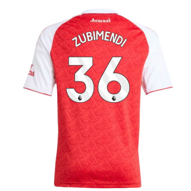 2025-2026 Arsenal Home Shirt (Kids) (Zubimendi 36) - official style