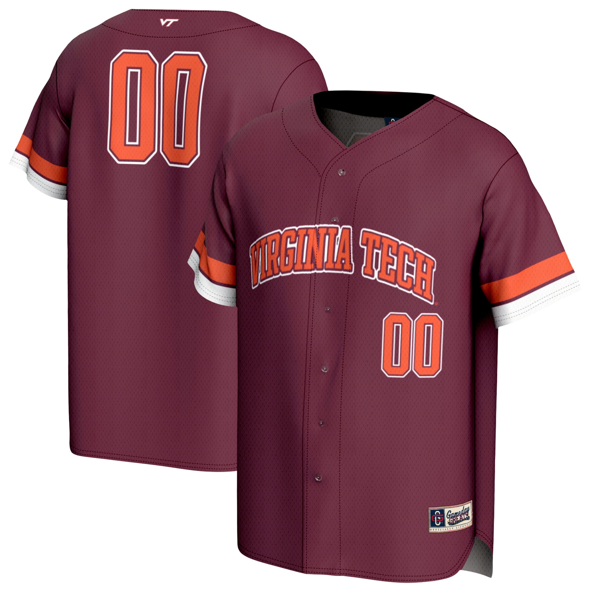 [NJP] Virginia Tech Hokies GameDay Greats Youth Lightweight Collegiate Baseball Fashion Jersey - Maroon