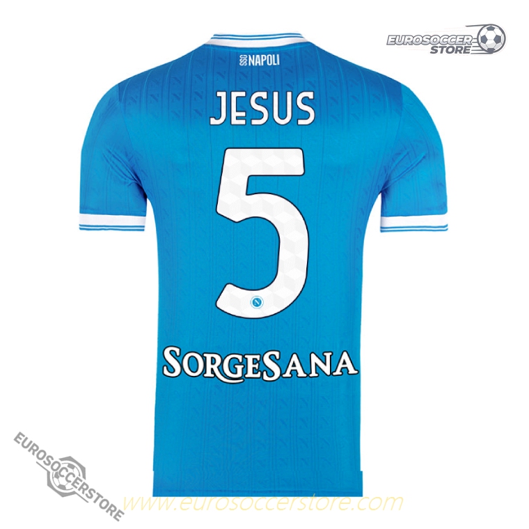 JESUS 5 Napoli Home Jersey for the 25-26 Season