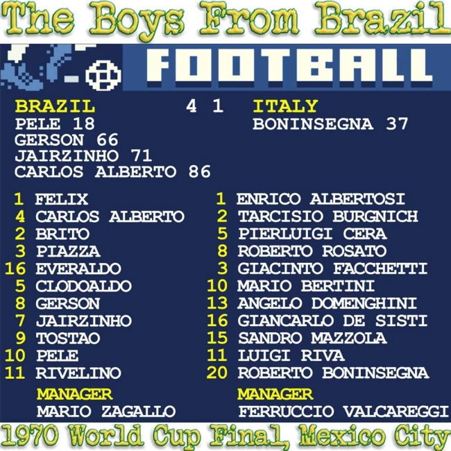 1970 Brazil Jersey (Adult)