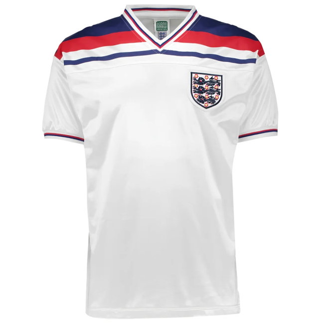Score Draw England World Cup 1982 Home Shirt (Wilkins 19)