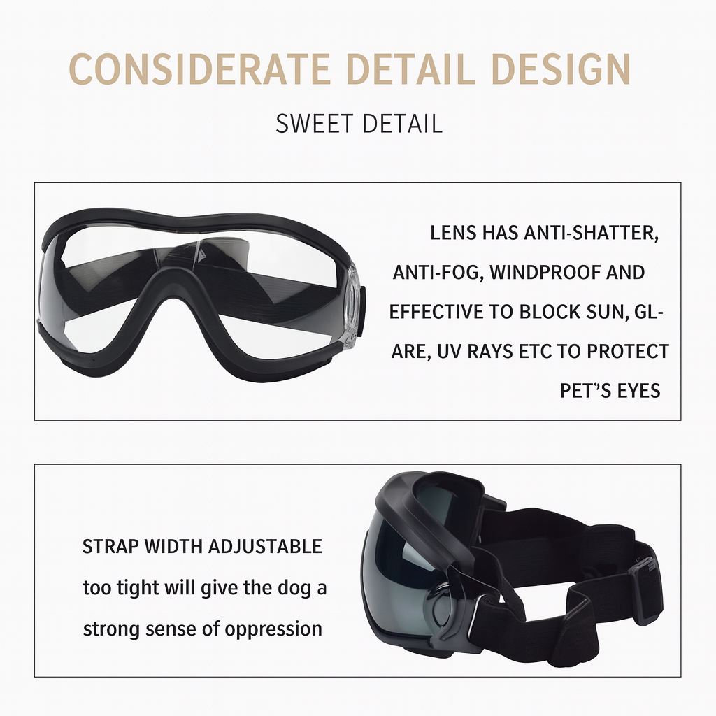 Bulldog Goggles – Windproof Uv Protection Dog Sunglasses Outdoor Use