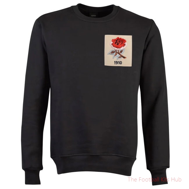 Men England Rose 1910 Black Sweatshirt UEFA Euro