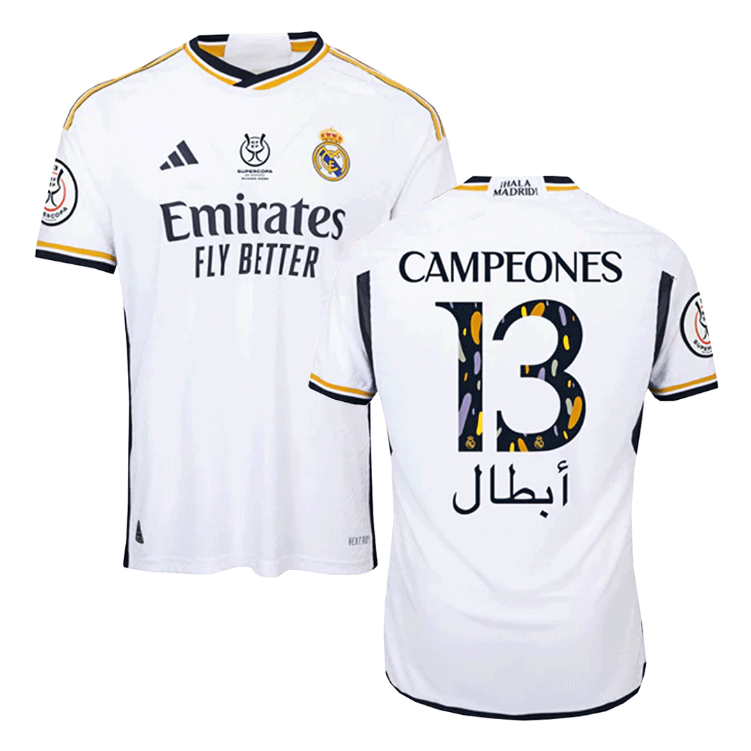 Player Version CAMPEONES #13 Real Madrid Home Soccer Jersey 2023/24 -