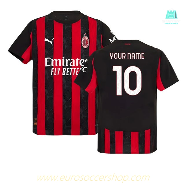 2025-2026 AC Milan Authentic Home Shirt (Your Name)