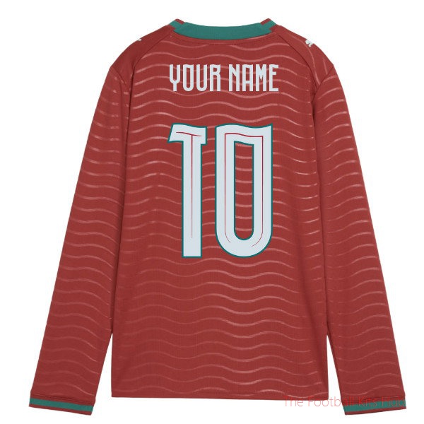 2026-2027 Portugal Long Sleeve Home Shirt (Kids) (Your Name)