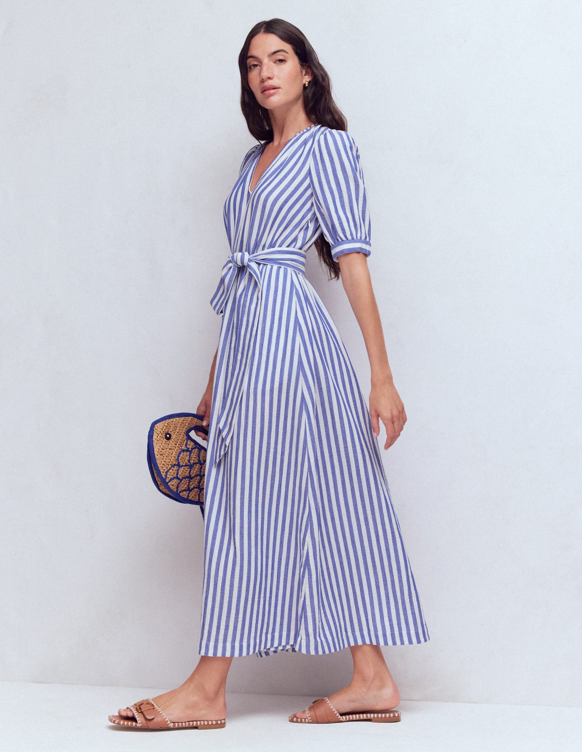 Double Cloth Puff Sleeve Dress